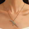 Trendy Assault Rifles Necklace with Premium Cubic Zirconia Stones for Unique Style Hipsters Streetwear Diamond Accessory
