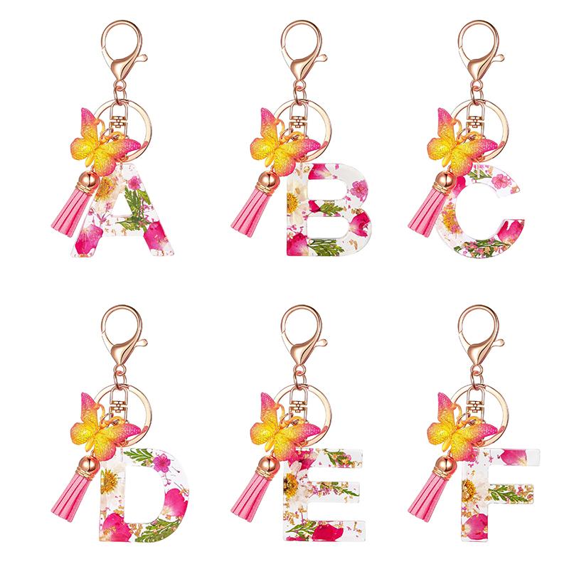 Breloc cu litere AZ bricolaj Suport metalic Breloc cu suspendare Breloc mașină pentru femei Inel cheie cu literă simplă Nume cheie Cadou de petrecere Bijuterii