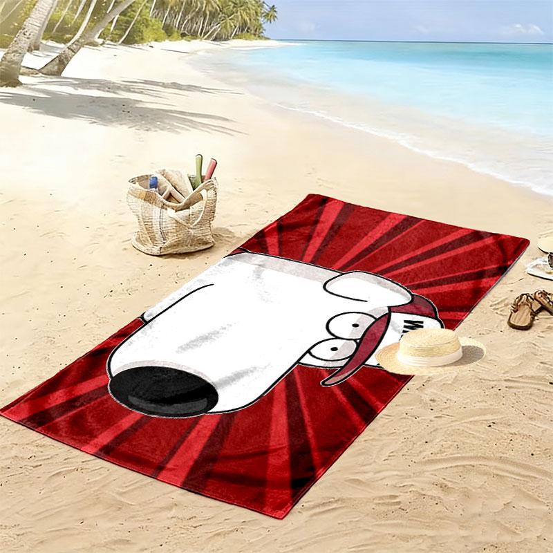 Brian Print Beach Towel, Large Soft Quick Dry Towel for Beach Camping Swimming