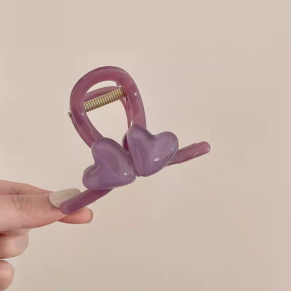 Headwear Love Hair Claw Korean Style Resin Shark Clip Fashion Heart Shark Clip  School