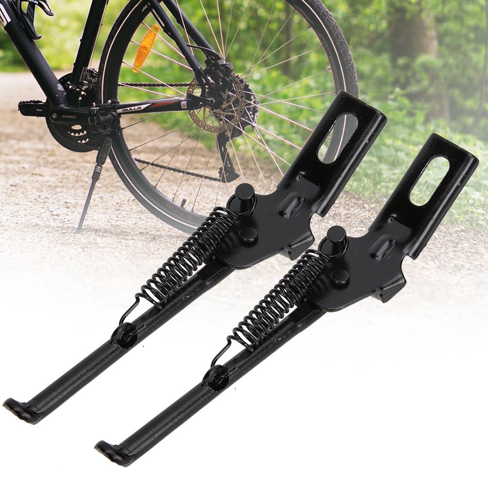 2PCS Black Carbon Steel Adjustable Side Kick Stand Kickstand Support Stand for Kids Bike Bicycle Replacement12 Inch