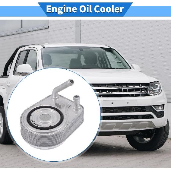 Engine Oil Cooler Kit Compatible for Hyundai Tucson 2016-2018, Durable Aluminum Alloy Silver Tone Transmission Oil Cooler with O-ring Seals