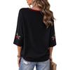 Women's Casual Christmas Animal Print V-Neck Pullover Top for Holiday Outfits
