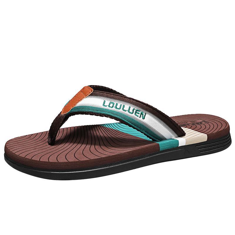 Fashion Hot Sale Fashion Blue Men's Flip Flops Breathable Flat Slippers Casual Men Non-slip Beach Shoes Chanclas Para Hombre Confortable