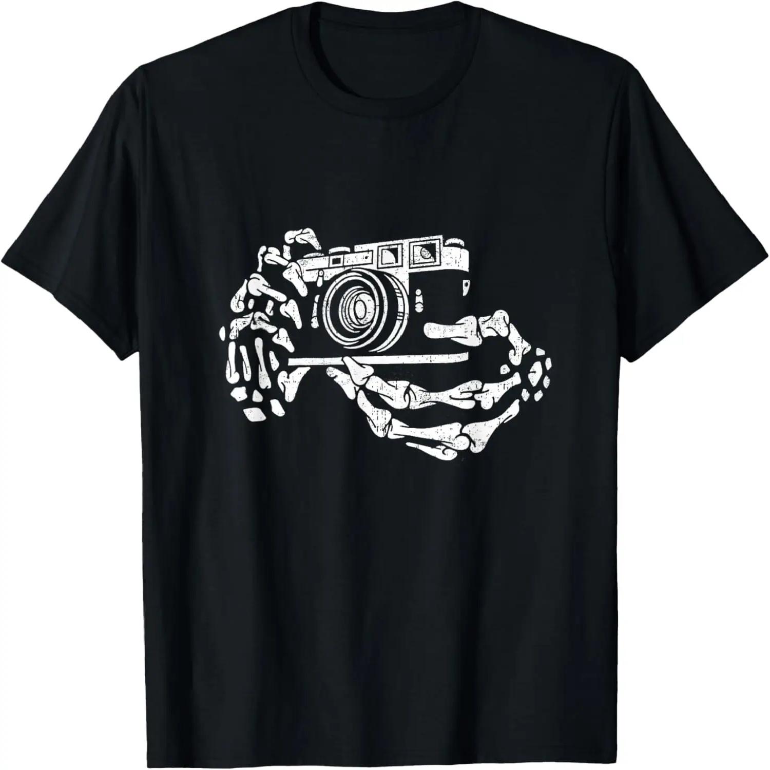 Skeleton Photographer Hand Funny Costume Halloween T-Shirt XXXXL