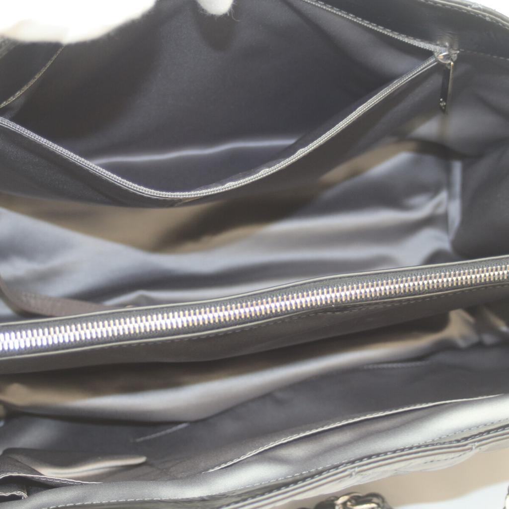 Chanel No. 13 Black Silver Hardware Patent Leather Chain Tote Tote Bag blackUsed