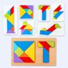 3D Wooden Puzzles Heart Egg Tangram Geometric Shape Kids Cognitive DIY Jigsaw Early Learning Educational Toys
