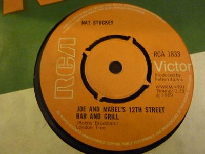 7inch Record NAT STUCKEY  Joe And Mabels 12th Street Bar And 1833 RCA 1969 UK CountryFolk Used