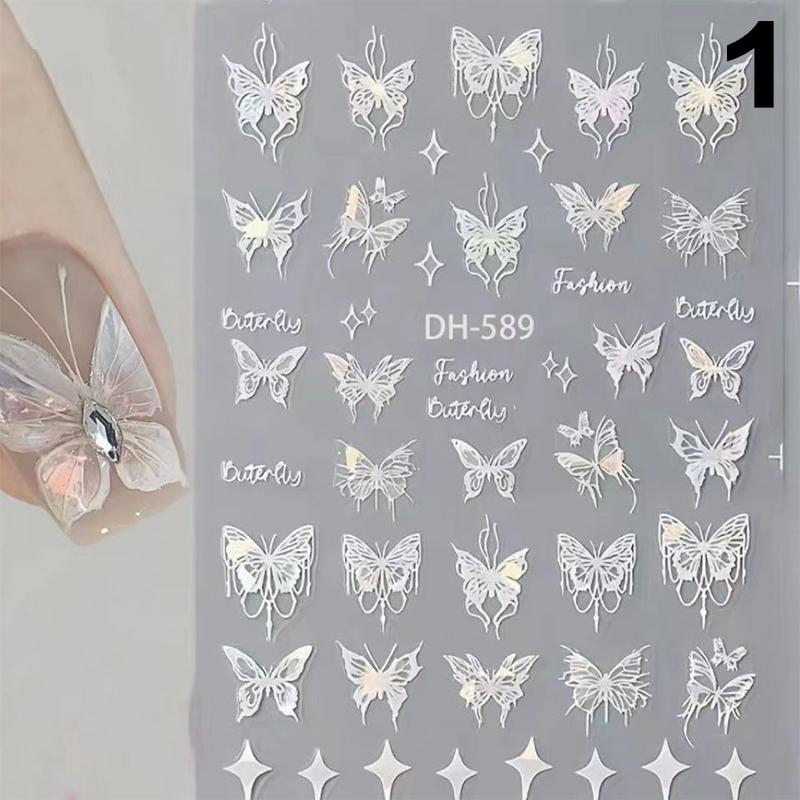 Dream Crystal Diamond Butterfly Mermaid Tail Nail Art Sticker 3D High Quality Adhesive Nail Decoration Nail Art Sticker 1