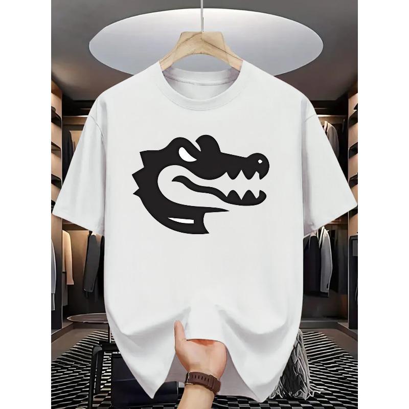 European Size Summer Men s Fashion Pattern Short-Sleeve T-Shirt with Letter Print S белый
