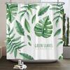 Green Plant Leaves Shower Curtains Bath Curtain Bathroom 3d Printed Fresh Waterproof Polyester Cloth With Hooks Home Decor Mat