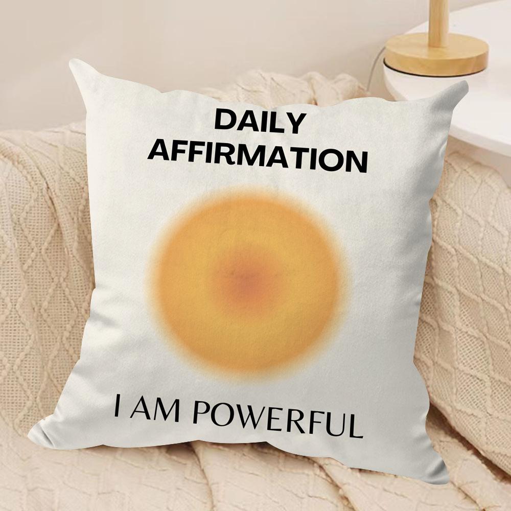 Daily Affirmations Cushion Cover Soft Plush Throw Pillow Cover  DoubleSided Printed Cushion Case  Cozy Sofa  Home Decor