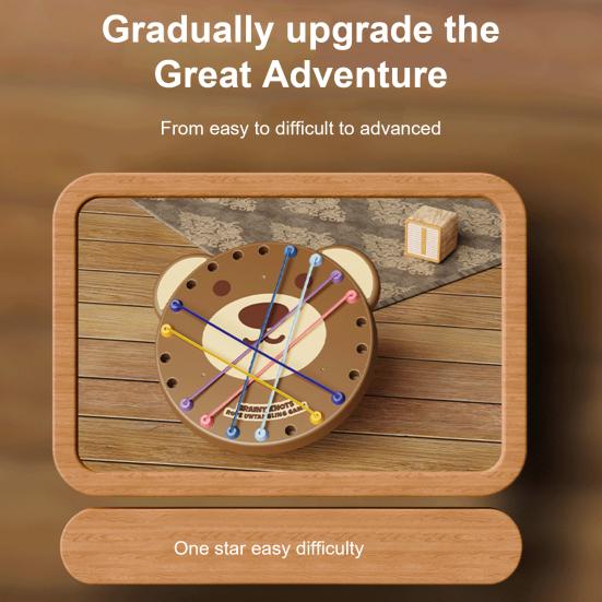 Kids Bear Rope Untangling Game Logic Thinking Focus Training Rope Board Game Parent-children