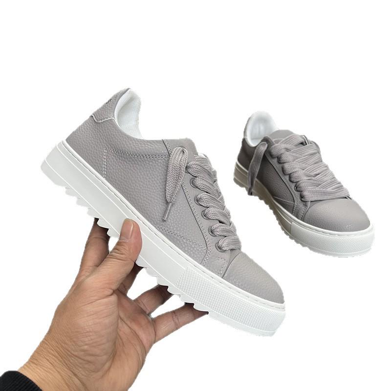 Scarpe Casual da Skateboard da Uomo Europee Versatili con Suola Spessa e Lacci