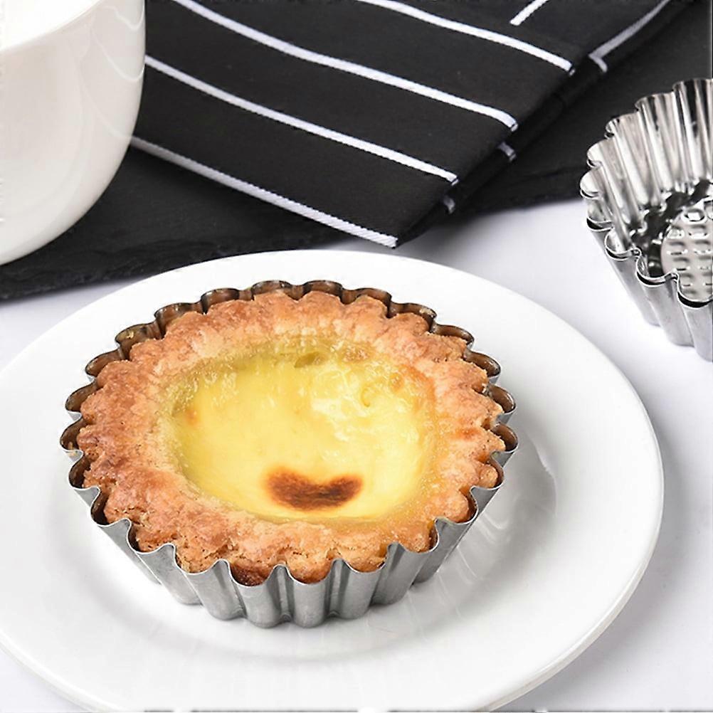 15pcs Stainless Steel Egg Mold Cups Muffin Cupcake Mould Reusable Muffin Cup Pie Molds for Home Party Bakery