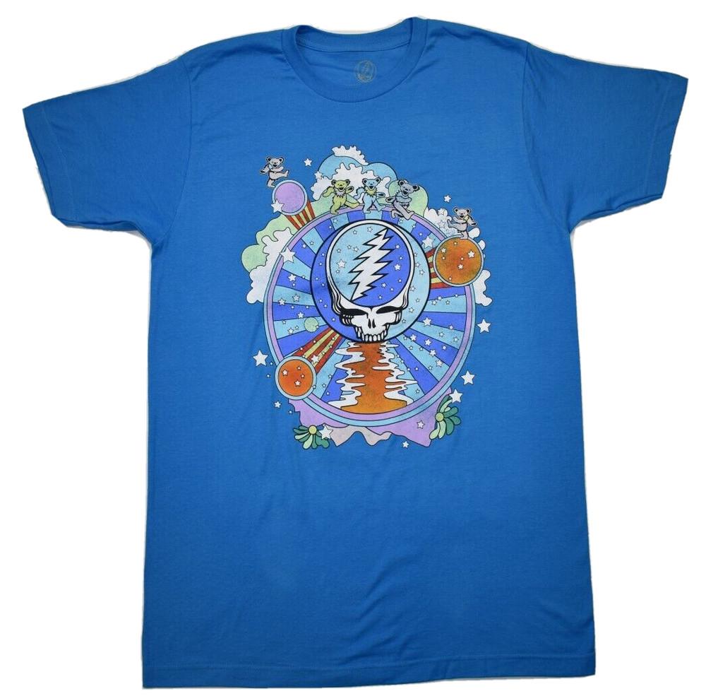 Grateful Dead Mens Lightning Skull In The Clouds Dancing Bears Shirt New S,M,2XL Unisex T-Shirt