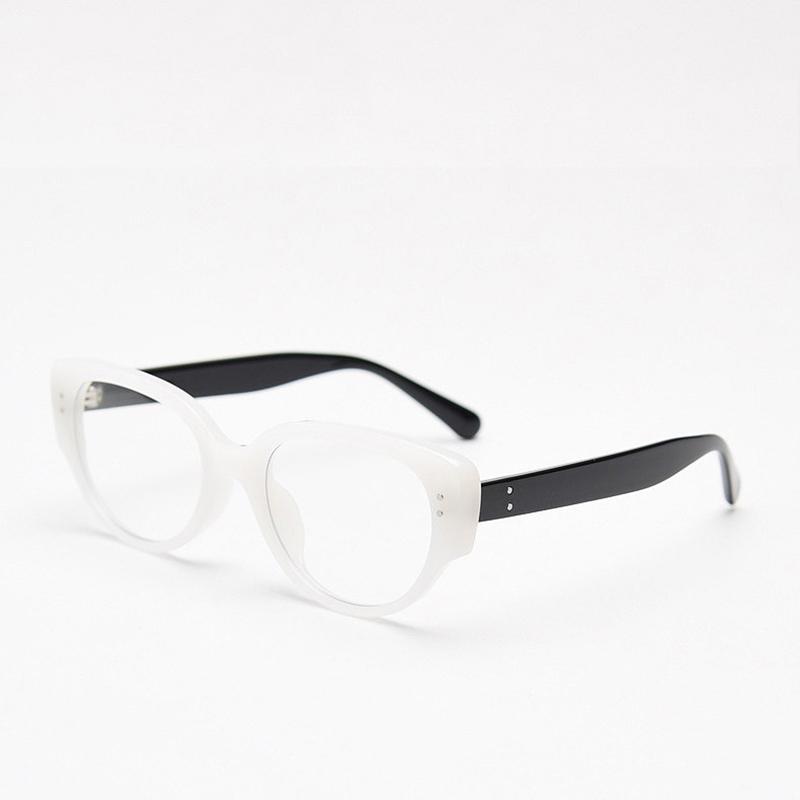 2024 Fashion Unisex Cat Eye Plain Glasses for Men Women Pc Frame Glasses for Party Eyeglasses Metal Studs Square Frame Eyewear