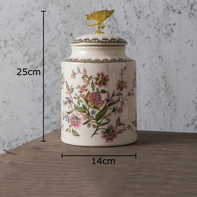 Flower and Bird Patterns Dragonfly Lid Storage Jars Dressing Table Ring Jewelry Box Round Cosmetic Jar Candy Pots Aroma Can