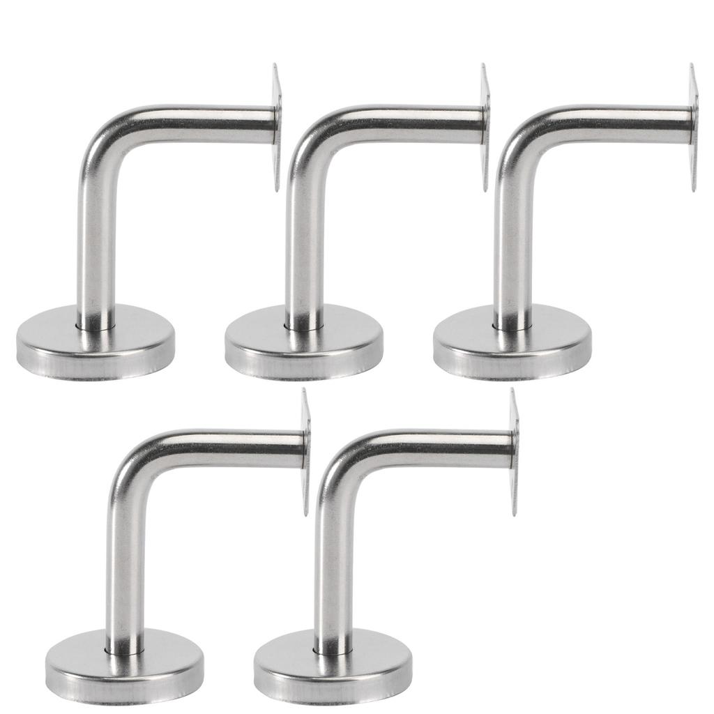 5Pcs Solid Stainless Steel Handrail Brackets Easy Install High Strength Support for Office Corridor Stair Rail