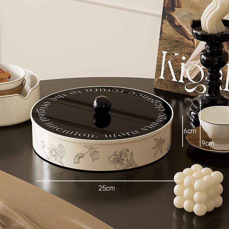 French Vintage Multi-compartment Dry Fruit Plate Snacks Decorative Storage Box Living Room Coffee Table Candy Nut Snacks Tray