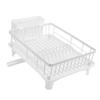White/Black Dish Drainer Iron Utensil Dish Rack Dish Rack With Drainboard  Countertop Storage