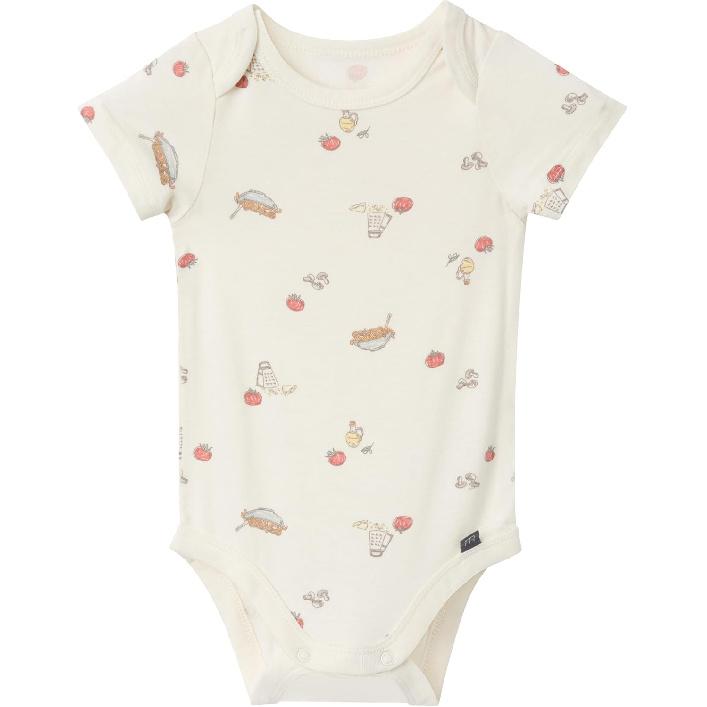 Modern Moments by Gerber Baby Neutral Viscose Bodysuit and Pant Set, Ivory Pasta Dinner, 12 Months