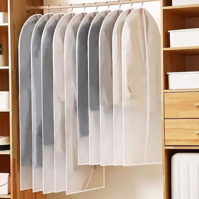 1-10PC Clothes Hanging Dust Cover Wedding Dress Cover Suit Coat Storage Bag Transparent Fully Enclosed Clothes Cover with Zipper