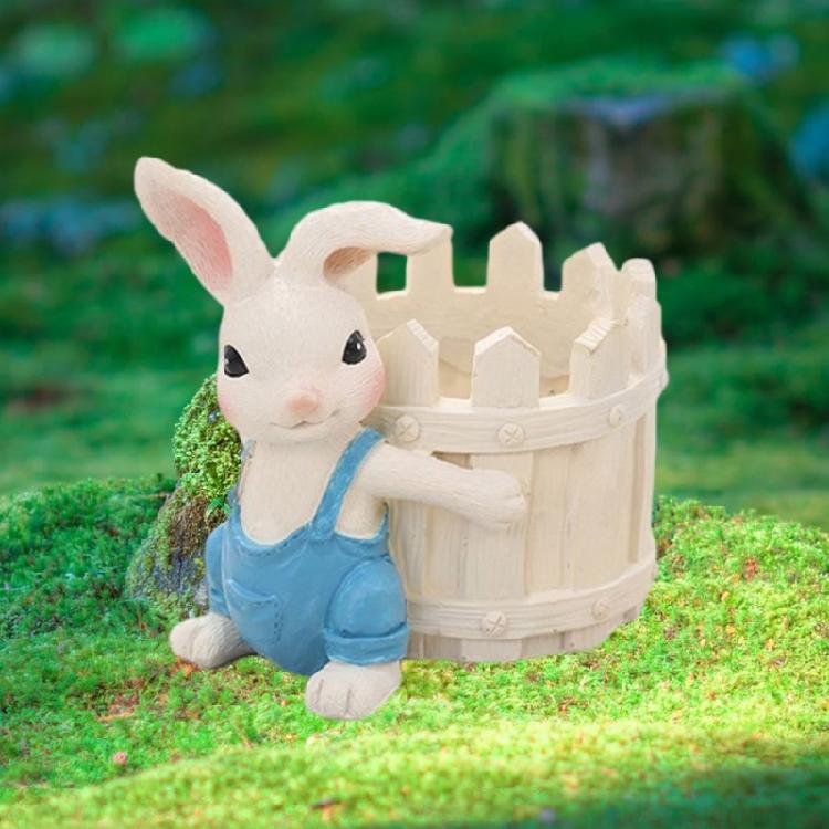 Cartoon Rabbit Plant Pots Decorative Flower Pots Resin Rabbit Planter Succulents