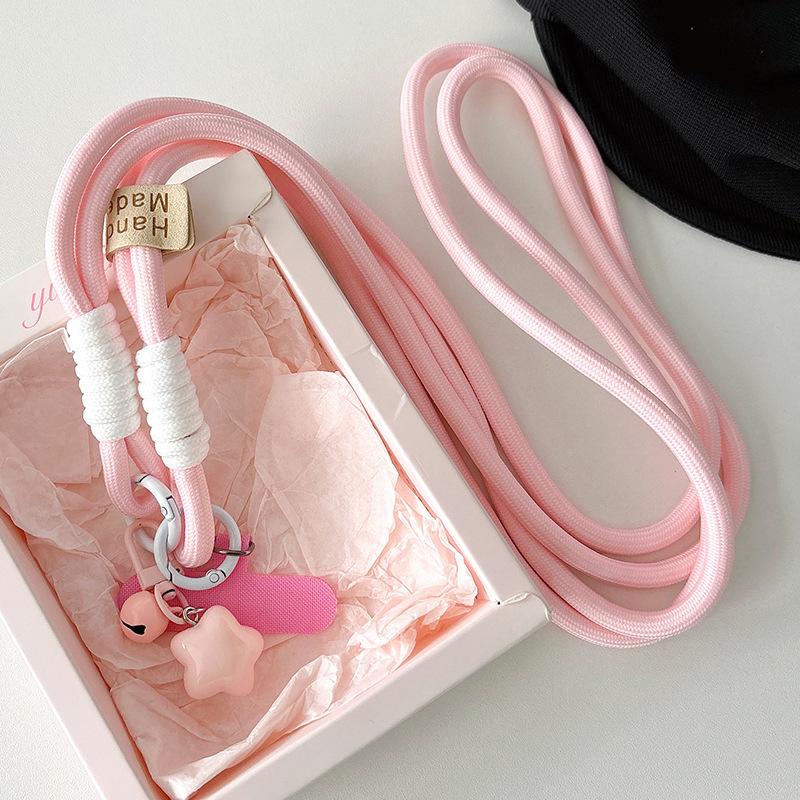 

Wind Star Bell Clip Pendant Mobile Phone Lanyard Oblique Span Chain Neck Strap Rope Long Braided Rope