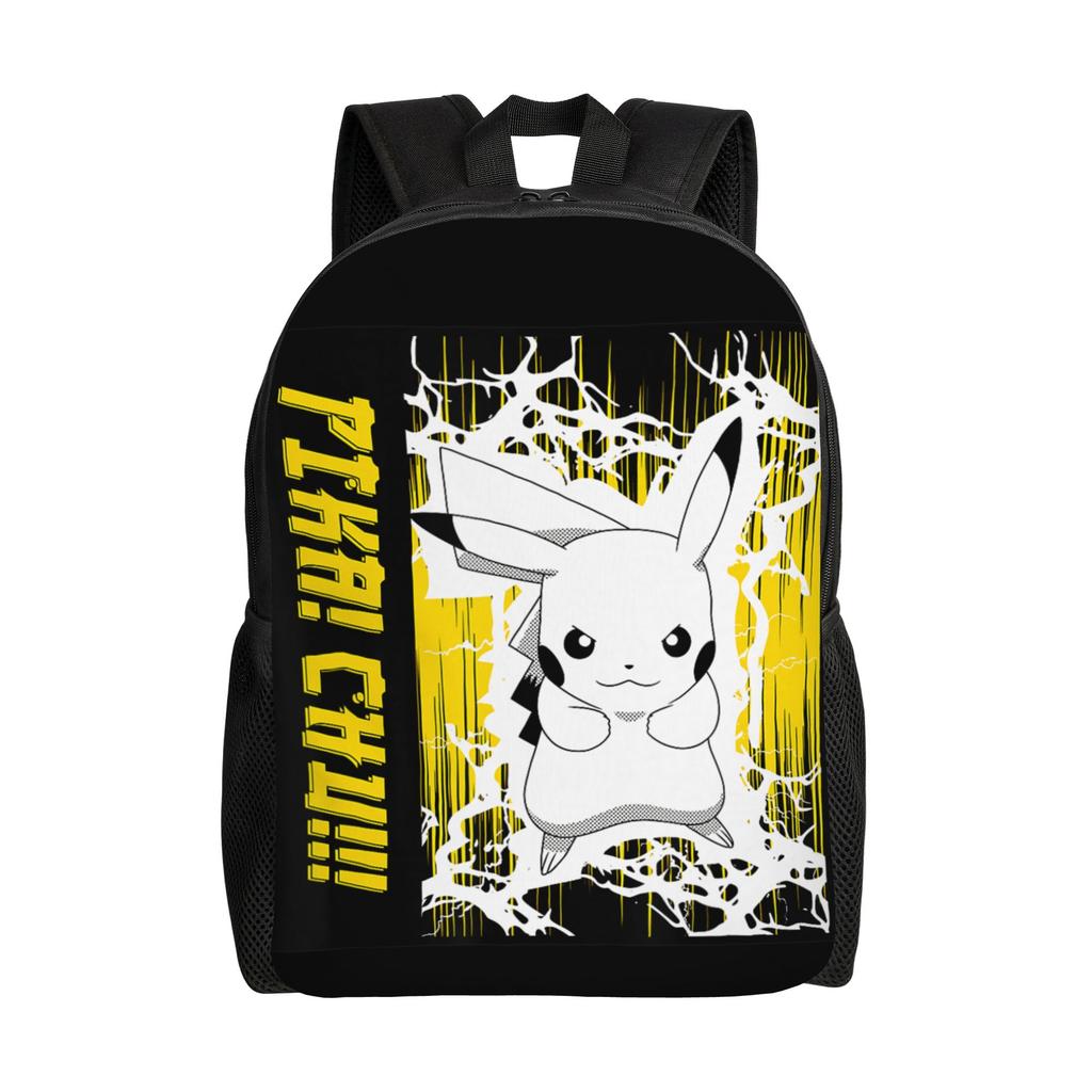 Pokemon Backpacks Pikachu Anime Lightning Scence Daypack Mochila School Retro Washable Rucksack
