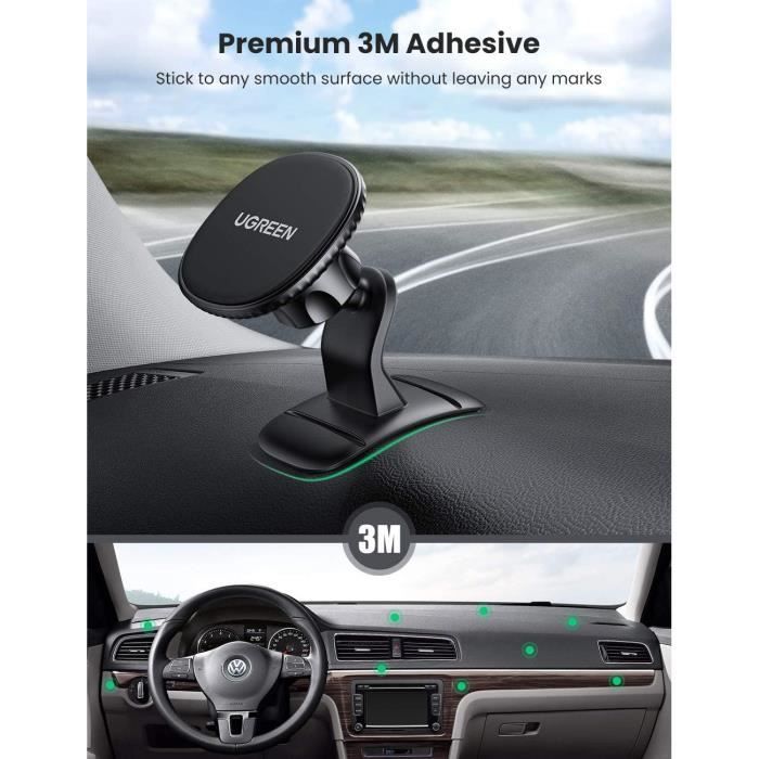 Support Téléphone - UGREEN - Magnétique - Rotation 360 Degrés - Compatible 4,7 à 7,2 pouces - Noir
