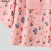 INCERUN Men Lapel Neck Short Sleeve Floral Print Striped Patchwork Casual Summer Shirts Tops