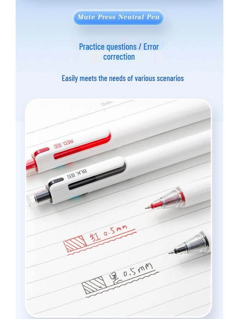 Hobby GP2830 Silent Gel Pen, 0.5 Bullet Tip, Black/Red