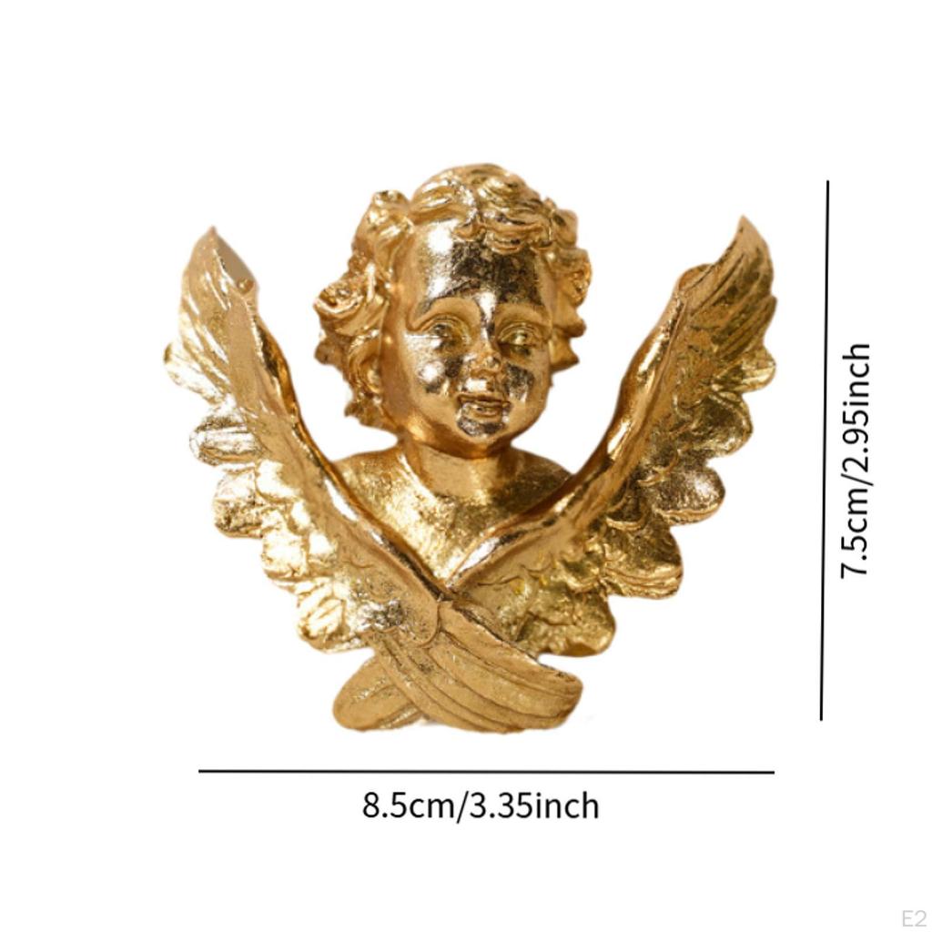 Cherub Wall Sculpture Art Decor Adornment Housewarming Gift Wing Angel Statue Lovely Resin
