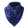  Winter Warm Windproof Tie-Dye Plaid Prints Double-Layer Buckle Scarf