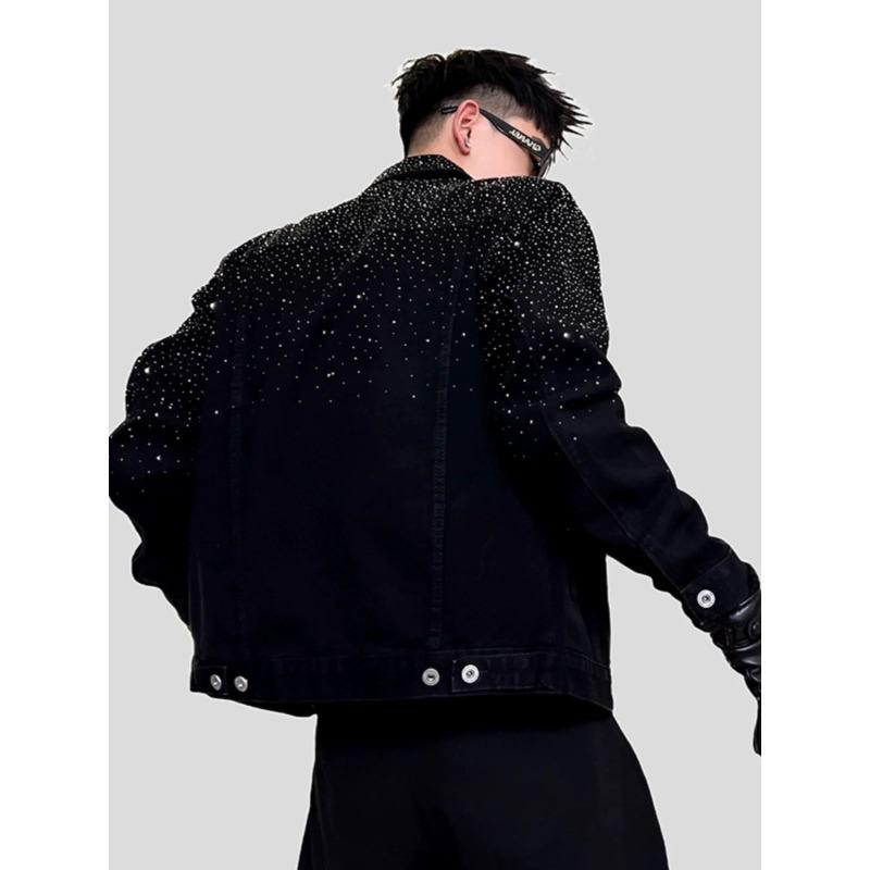 Denim jacket feeling ruffian handsome heavy