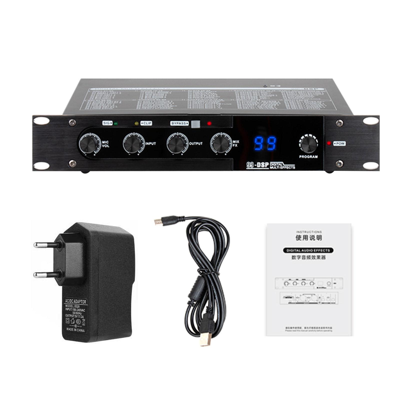 

Профессиональный караоке-микшер 99 DSP Цифровой аудиоэффектор Стерео звуковой эффект Совместимая с Bluetooth 5.0 передача EU