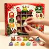 Süßer Teigtaschen-Adventskalender, 24 Tage Weihnachts-Countdown Überraschungsspielzeug, Kawaii Stressabbau-Spielzeug, Feiertagsgeschenk