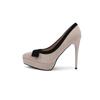 Tägliche vielseitige High Heels Damen Stiletto Schleife Temperament Französische Abendbrise Dicksohlige spitze einzelne Schuhe