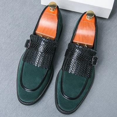 Britischer Trend Neue gemischte Farben Patchwork Quasten Lackleder Schuhe für Männer Mönchriemen Hochzeit Lässig Formell Kleider Schuhe