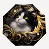 1pc Black-and-White Cat Portrait Automatic Umbrella - Automatic Opening And Closing, Sturdy Iron Frame, Portable Folding Design Yy251018165