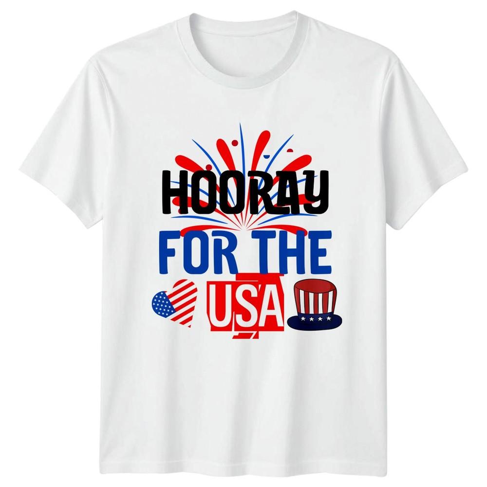 Hooray For The USA Fourth Of July Holiday Unisex Unisex Graphic Tee S
