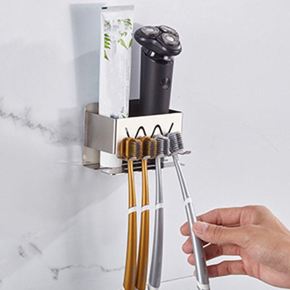 No-Punch Toothpaste Stand Storage Rack Multi-slot Toothpaste Holder  for Home