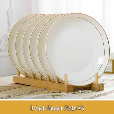 Ruhan Gold Rim Porcelain Dinnerware Set