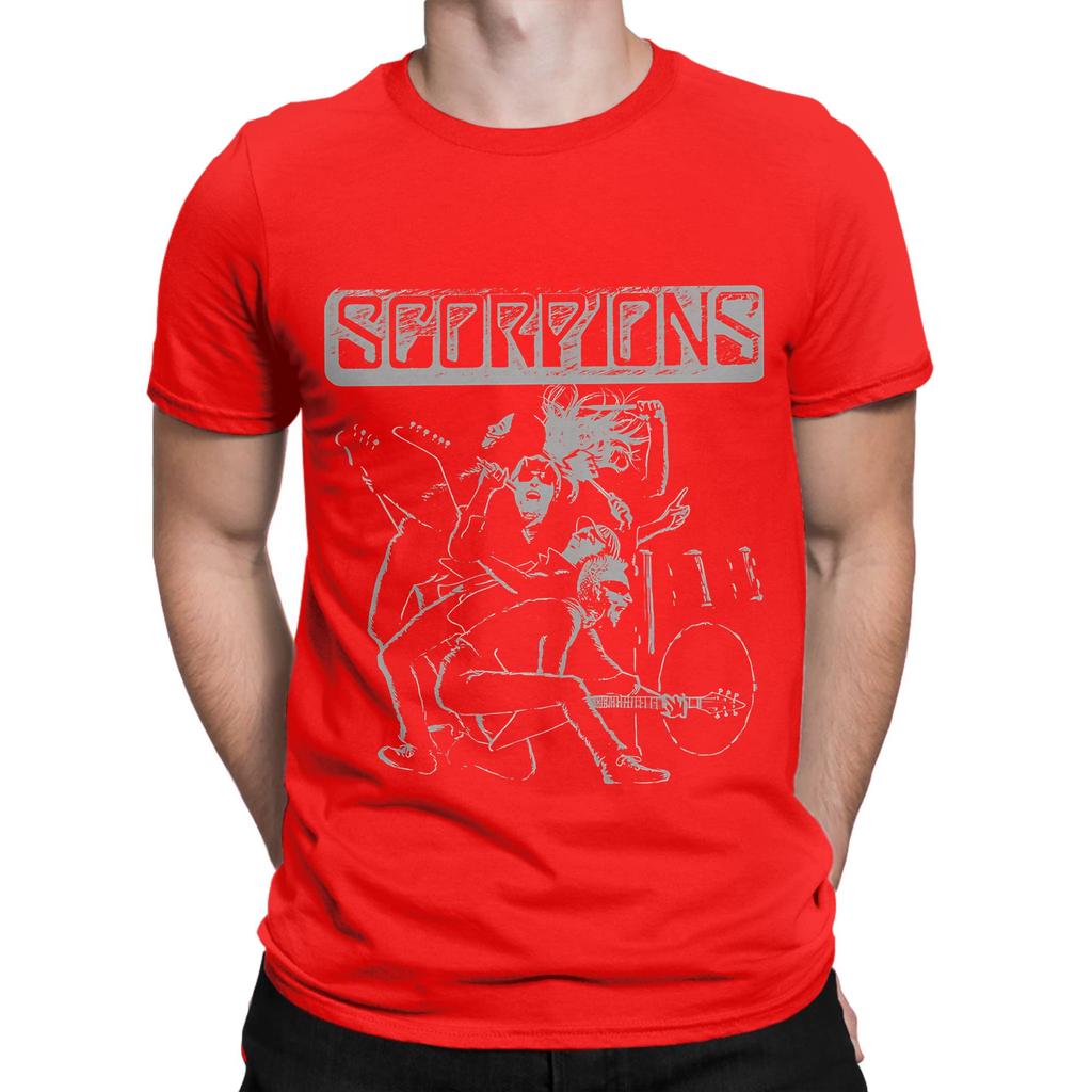 Vintage Sillhouette Band Funny 100 Cotton TShirt Scorpions Tees Tops For Unisex