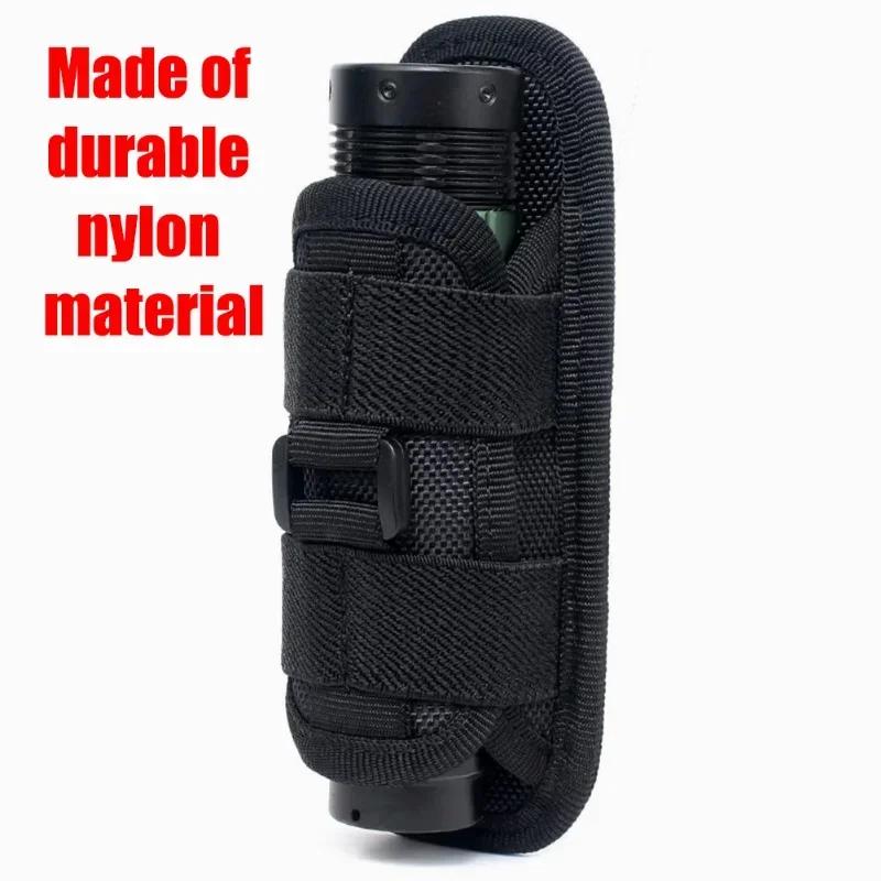 

Flashlight Pouch Belt Torch Bag Durable Hunting Lighting Accessory Survival Kits 360 Degree Holster Rotary Torch Case чорний