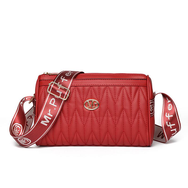 Trend women's bags 2025 new PU pleated messenger bags women's small bags women's shoulder bags tote bags