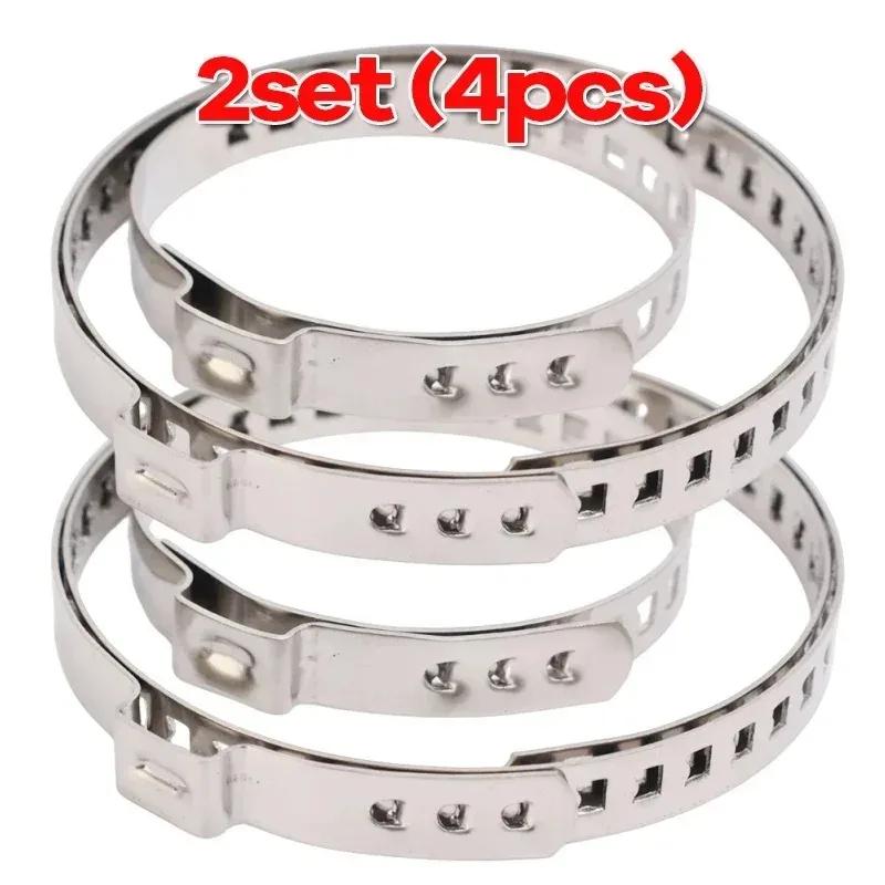 2-10PCS Automotive Stainless Steel Adjustable Universal Clamps Driveshaft Axle Joint Clamps CV Boot Clamps Self-Locking Ties