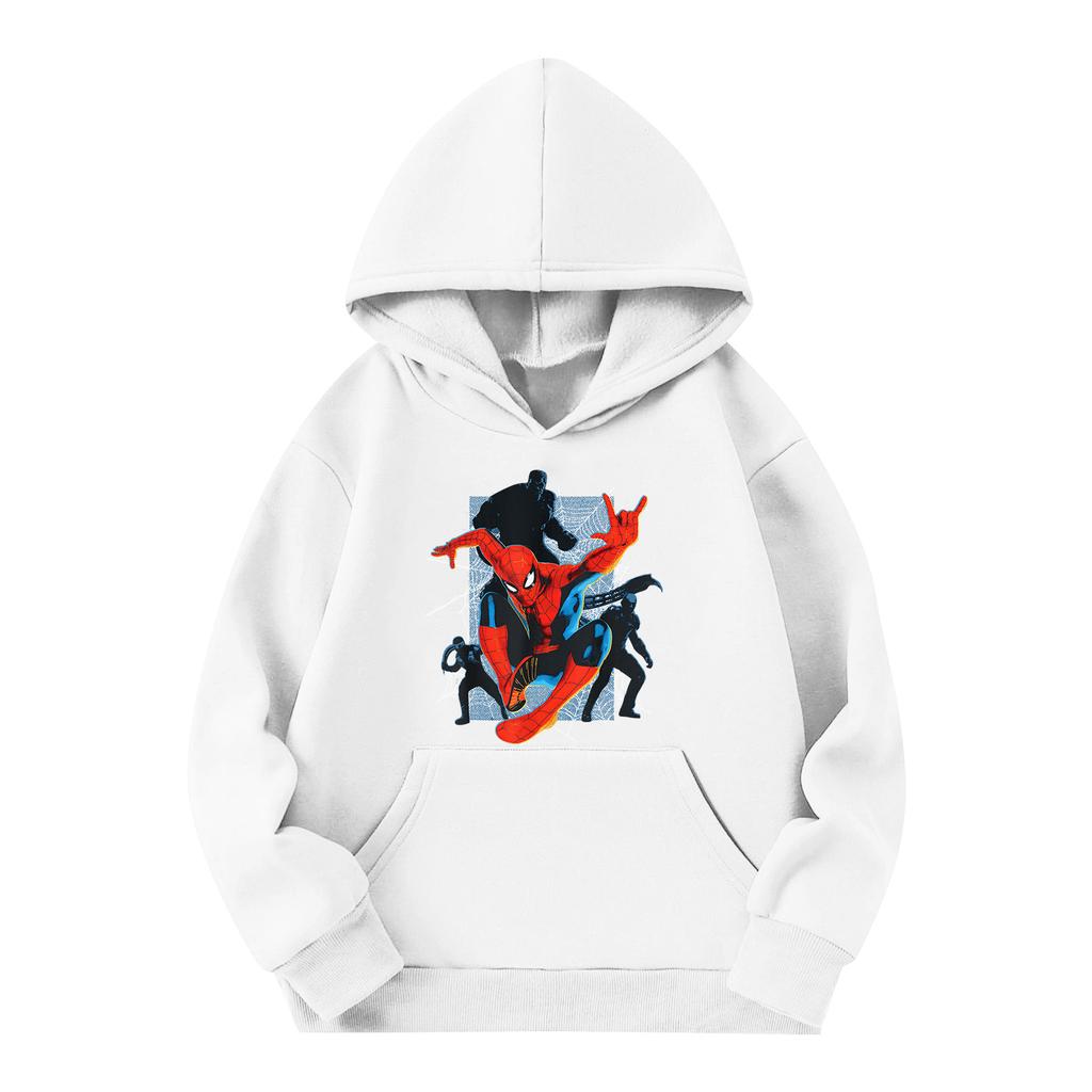 Kids Long Sleeve Pullover Hoodie with Pocket Letter Print Loose Fit Top