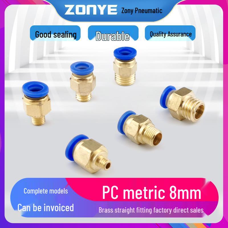 

Molded Pneumatic Push-in Connector with Metric Thread - PC8-M6 to M16, Straight M12 (1.75)